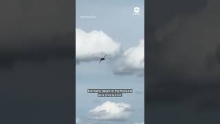 Fighter jet crashes during Michigan airshow  ABC News [upl. by Ayahsey36]