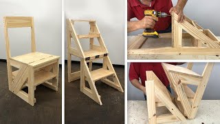 Silla Escalera Muy Fácil De Hacer  Tutorial de Carpintería [upl. by Enalda34]