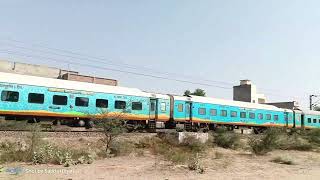 Train 20973 Firojpur Rameshwaram AC Humsafar superfast Departs Nohar 😊😍 [upl. by Carhart]