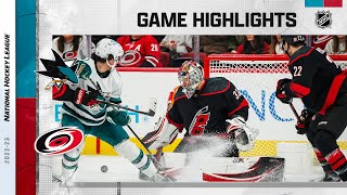 Sharks  Hurricanes 127  NHL Highlights 2023 [upl. by Allenad]