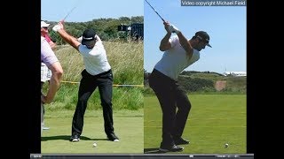 Jon Rahm golf swing  Long Iron faceon amp downtheline July 2017 [upl. by Brita]