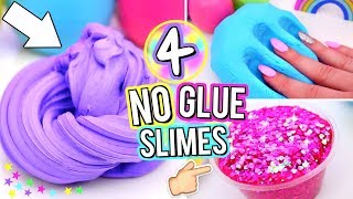 4 Easy DIY Slimes WITHOUT GLUE How To Make The BEST SLIME WITH NO GLUE [upl. by Noizneb]