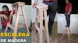 ESCALERA PLEGABLE DE MADERA FÁCIL PASO A PASO  TUTORIAL  Wooden Stairs [upl. by Valer621]