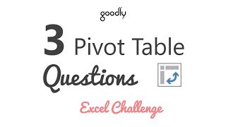 Pivot Table Questions  Excel Solution [upl. by Kevin]