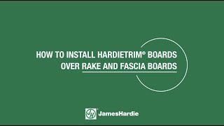 How To Install HardieTrim® Boards Over Rake and Fascia Boards [upl. by Lehcsreh]