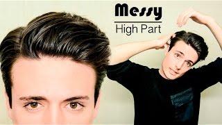 Messy High Part Hairstyle  Quick amp Easy Mens Hair Tutorial [upl. by Aggappora269]