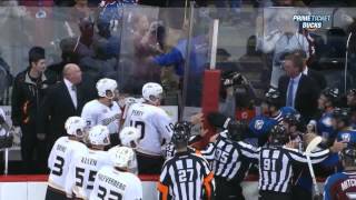 Patrick Roy vs Bruce Boudreau end of game Anaheim Ducks vs Colorado Avalanche 10213 NHL Hockey [upl. by Crispa]