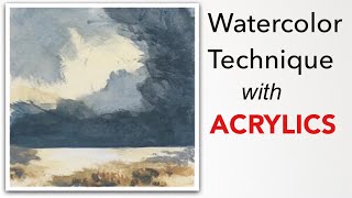 WATERCOLOR Techniques Using ACRYLICS  2 Landscapes 3 Colors [upl. by Veleda]