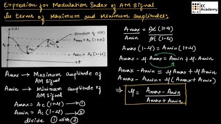 CT6 Modulation index of AM wave in terms of maximum and minimum values of amplitude  EC Academy [upl. by Prochora]