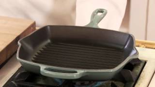 Le Creuset Signature Grill Pan  Grilled Pork Loin Chops [upl. by Atillertse]