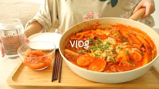 Vlog Cooking on weekend  Egg toast  Korean Spicy Rice cake  Tteokbokki  Dumplings [upl. by Leugim]