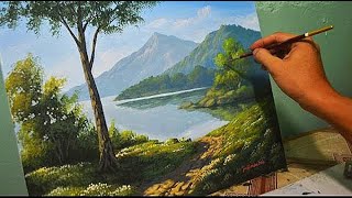 Acrylic Landscape Painting Lesson  Morning in Lake by JmLisondra [upl. by Emmie]