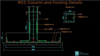 Reinforced Concrete Column and Footing  Column and Footing Reinforcement [upl. by Crandell]