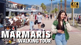 Marmaris Muğla Walking Tour  April 2022 Turkey 4K UHD [upl. by Hgiellek]