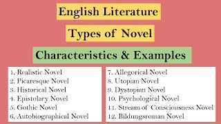 Types of Novels in English Literature  Types of Fiction  Forms of Novel [upl. by Ferrigno]