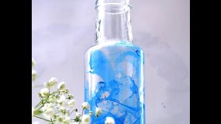 How to marble paint glass bottles [upl. by Gawlas]