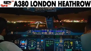 Piloting AIRBUS A380 out of London Heathrow  Cockpit Views [upl. by Porta]