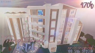 Bloxburg  Transitional Hotel Speedbuild Anix Inspired  Arizen [upl. by Inilam593]