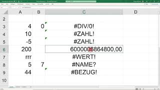 Excel Fehlermeldungen [upl. by Sharp]
