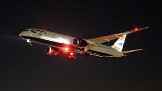 Heathrow Airport runway 27L night plane spotting [upl. by Eicats]