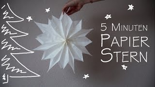 DIY Papier Stern  in 5 Minuten  kekulo christmas [upl. by Leamse864]