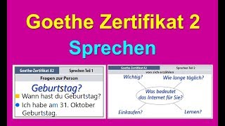 Goethe Zertifikat A2 Sprechen  German Speaking Exam A2 [upl. by Ahserak87]