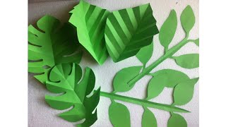 Hojas de papel fáciles y rápidas de hacer DIY  Easy StepbyStep Paper Tropical Leaves [upl. by Iatnohs]