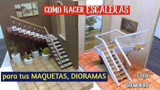 Como hacer ESCALERAS escuadra y quotuquotpara MAQUETAS o DIORAMAS 2 TIPOS2019 [upl. by Ahsan]