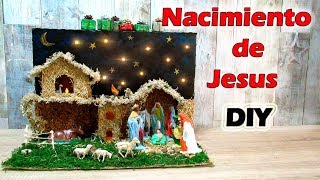 Cómo Hacer un belén o un pesebre y el nacimiento de Jesús Con cartón reciclado [upl. by Enilarac529]