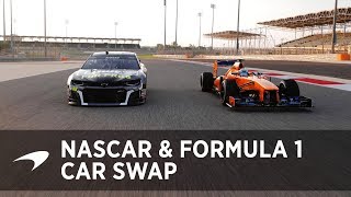 Jimmie Johnson and Fernando Alonso car swap [upl. by Iahs]