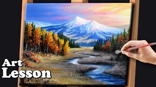 Painting a Realistic Landscape with Acrylics [upl. by Thorman911]