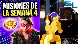 Como COMPLETAR TODAS las MISIONES DE LA SEMANA 4 CAPITULO 5 TEMPORADA 1 FORTNITE [upl. by Rockey]