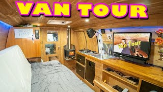 STEALTH VAN LIFE TOUR  Extremely ORGANIZED Cargo Van Conversion [upl. by Nahpets585]