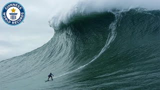 Largest wave surfed  Guinness World Records [upl. by Akimert]