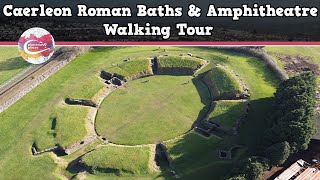 CAERLEON ROMAN BATHS amp AMPHITHEATRE WALES  Walking Tour  Pinned on Places [upl. by Matta]