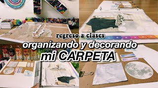 DECORANDO Y ORGANIZANDO MI CARPETA para el regreso a clases ♥️ [upl. by Woodson]