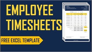 Employee Timesheets Excel Template  Time Card  Work Hours Calculator [upl. by Adil]