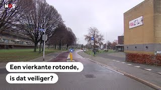 VERKEER Is vierkant fietspad bij rotonde veiliger [upl. by Grace]