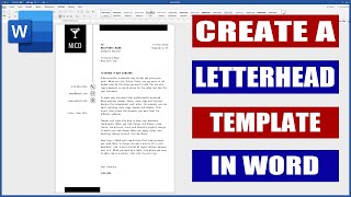 Create a Letterhead Word amp Save as a Template  Microsoft word tutorials [upl. by Hgielra]