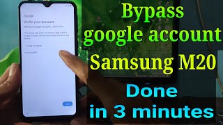 Bypass Google Account Samsung M20  Frp Bypass Samsung M20 [upl. by Sinoda]