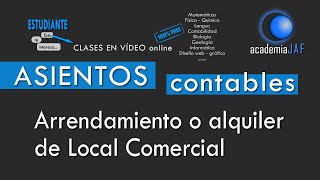 Arrendamiento o alquiler de local comercial que pagamos por banco cada mes  CONTABILIDAD [upl. by Fezoj245]