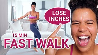 FAST Walking in 15 minutes  Fat Burning Walk at Home [upl. by Donall671]