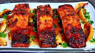 Browned Butter Honey Garlic Salmon Recipe  Easy Delicious Salmon Recipe [upl. by Wilburn]