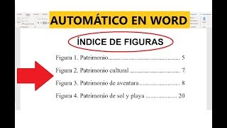 CÓMO HACER FÁCIL UN ÍNDICE DE FIGURAS AUTOMÁTICO EN WORD  MUESTRO SEGUNDO EJEMPLO [upl. by Ellenor795]