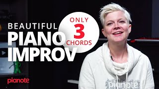 Beautiful Beginner Piano Improvisation Only 3 Chords [upl. by Annawahs]