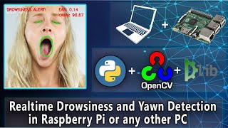 Realtime Drowsiness and Yawn Detection using Python in Raspberry Pi or any other PC [upl. by Murton]