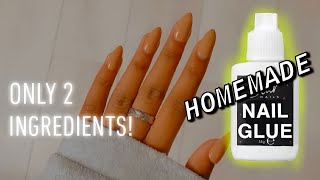 How To Make Nail Glue At Home  Homemade Nail Glue w 2 ingredients it really works [upl. by Nocaj]