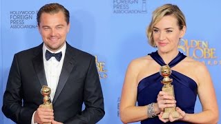 Kate Winslet and Leonardo DiCaprios Golden Globes Reunion Was Too Cute [upl. by Maude]