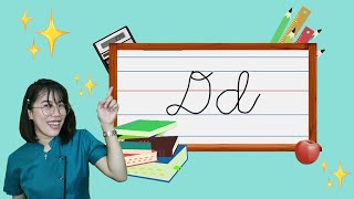 Learning Cursive Writing Letter Dd [upl. by Zeuqram]