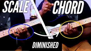 How to Play Diminished Scale amp Where its used  for Bass guitar [upl. by Aissatan]